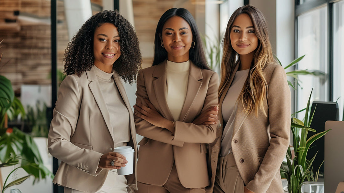 A diverse group of female entrepreneurs, aged between 25 and 45, in a stylish, sustainable fashion setting. (Source: Midjourney)