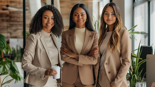 A diverse group of female entrepreneurs, aged between 25 and 45, in a stylish, sustainable fashion setting. (Source: Midjourney)