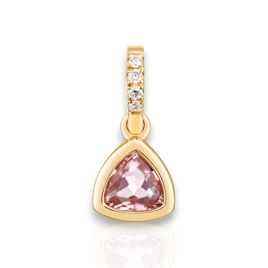 Maxi 14k Gold Pink Tourmaline & Lab Diamond Charm