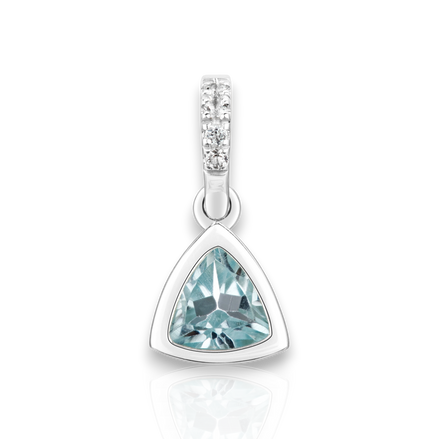 Maxi Silver Blue Topaz Charm