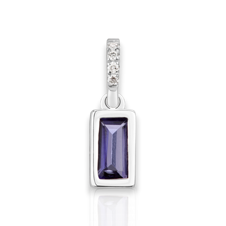 Maxi Sterling Silver Iolith & Lab Diamonds Charm
