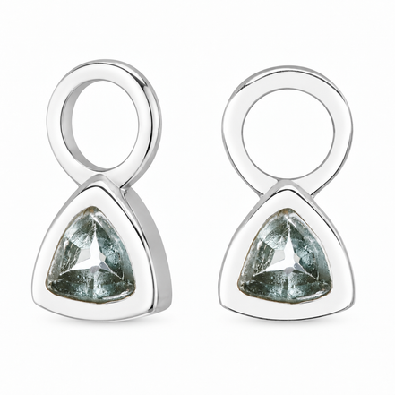 Ever Silver Blue Topaz Earring Charm Pair